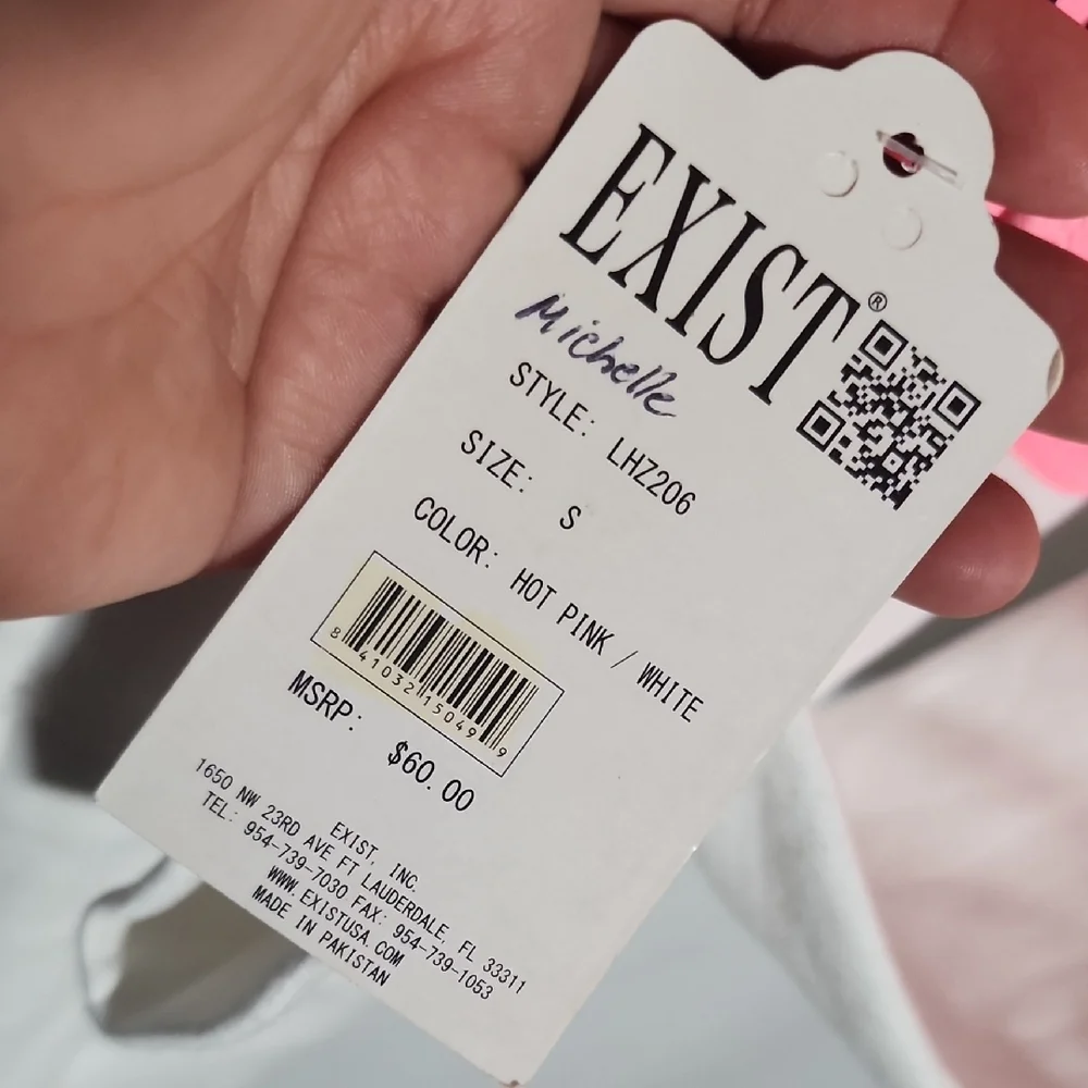 Exist Pink and White Hoodie